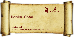 Mesko Abod névjegykártya